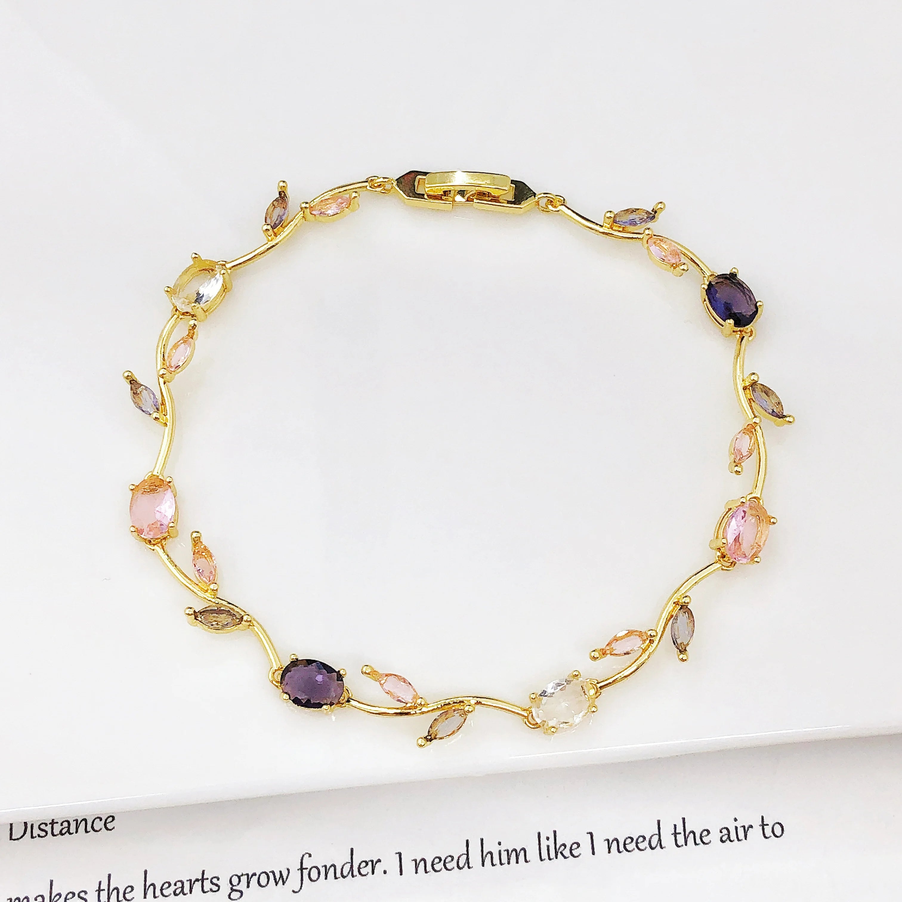 Crystal Leaf Vine Jewelry Set – Necklace & Bracelet