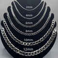 Men’s Face Chain Necklace – 925 Sterling Silver 2–12mm 40–75cm