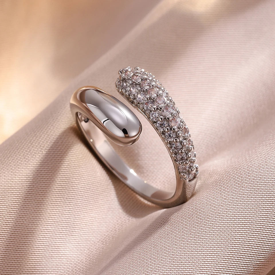 Zircon Water Drop Jewelry Set – Bracelet, Ring & Earrings
