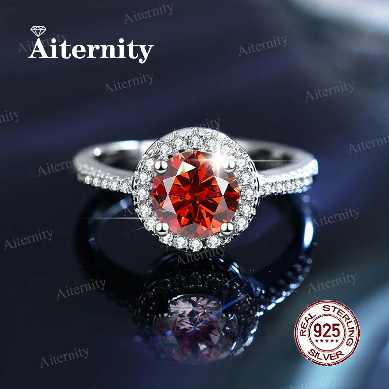 Moissanite & Zircon Ring – D VVS1 Adjustable S925 Silver Women’s Wedding Ring
