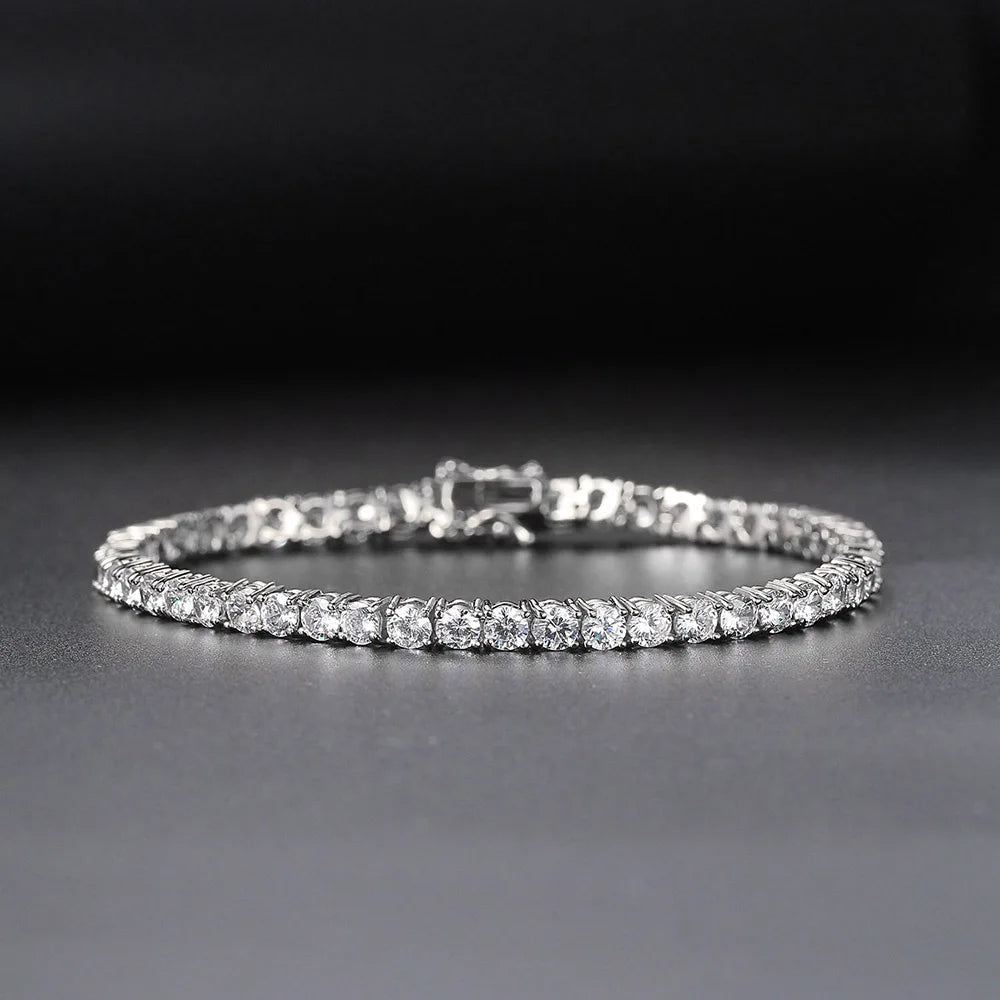 Moissanite Tennis Bracelet – GRA Certified S925 Silver Sparkling Bangle