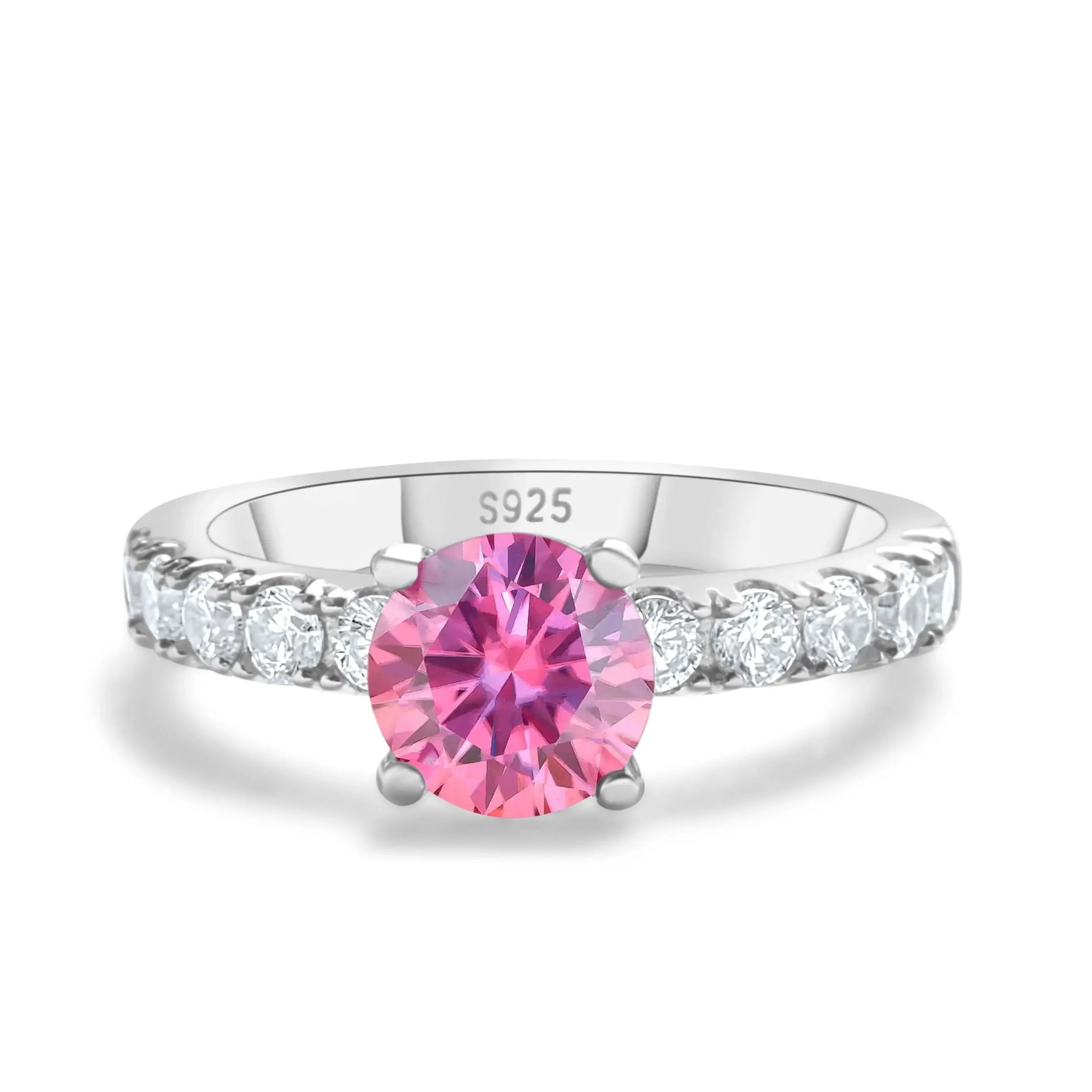 Solitaire Moissanite Engagement Ring – 1 Carat 4-Claw S925 Silver