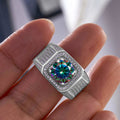 3CT Moissanite Ring | 925 Sterling Silver | Certified Wedding Band | Multi-Color