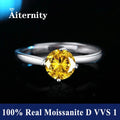18K Gold Plated Moissanite Ring – D VVS1 Adjustable S925 Silver