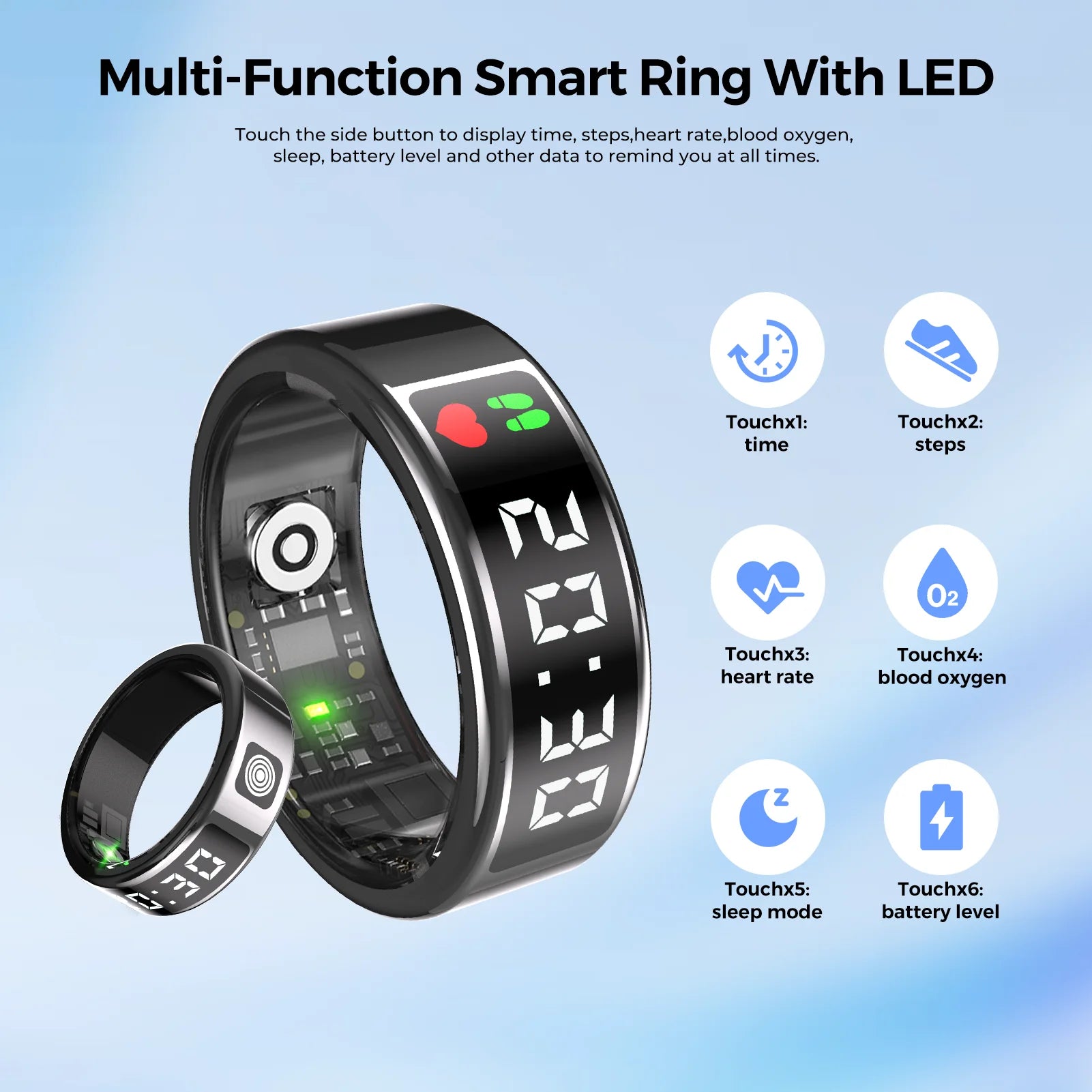 LED Health Smart Ring