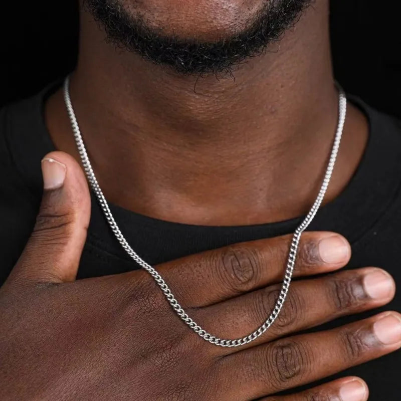 Men’s Cuban Chain Necklace – 3mm Stainless Steel Fashion Jewelry