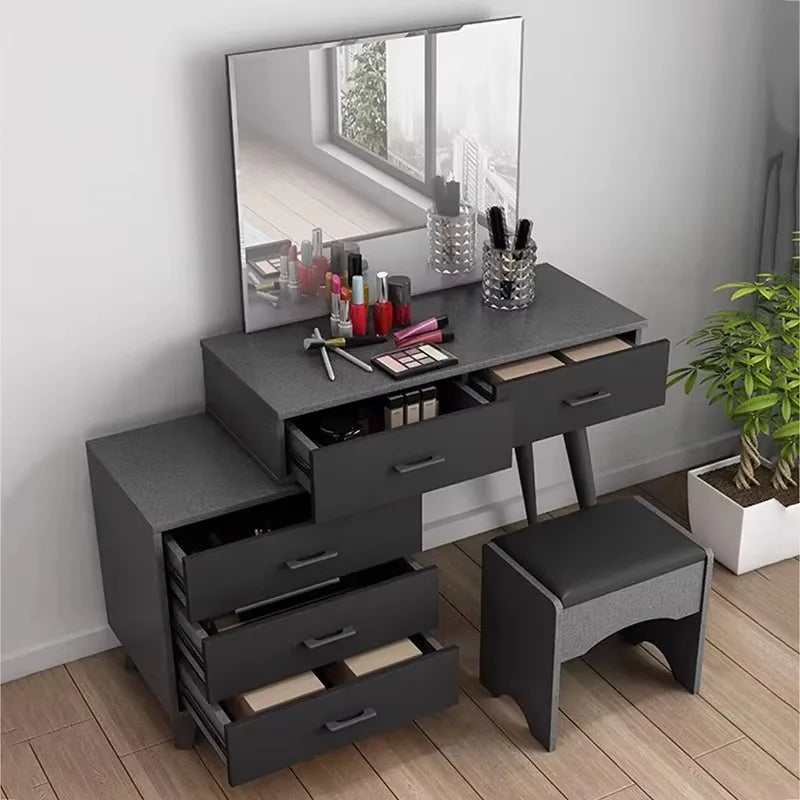 Luxury Wood Bedroom Set – Bed Frame with Wardrobe & Storage | Modern European Style