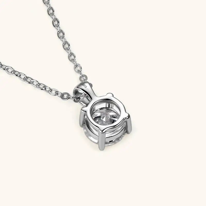 Moissanite Solitaire Drop Necklace – 1CT D Color 18K Gold Plated 925 Silver Chain