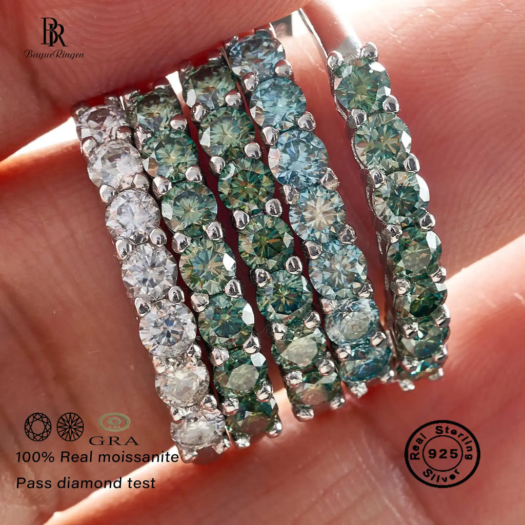 Moissanite Eternity Ring – 0.7CT D VVS1 EX Round Cut 925 Sterling Silver