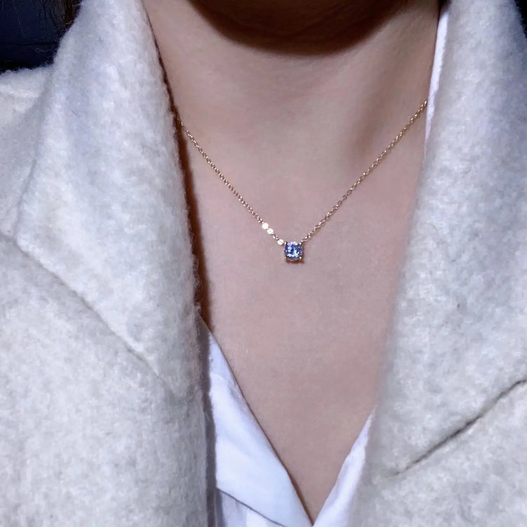 Six-Claw Zircon Diamond Necklace – S925 Silver 14K Gold Multi-Wear Pendant