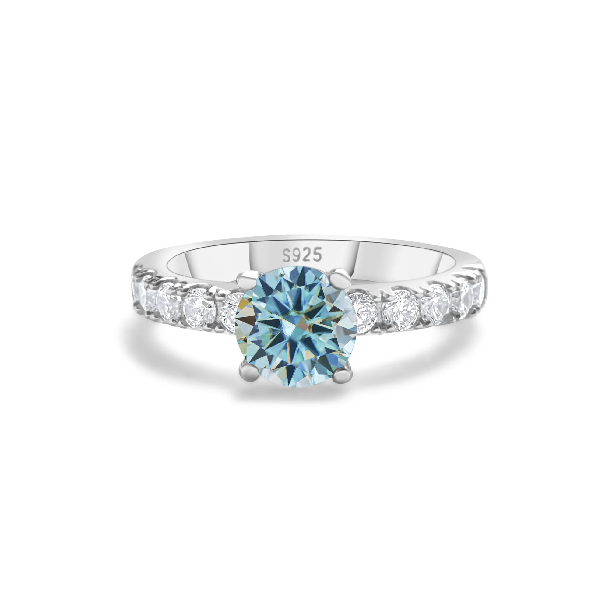 Solitaire Moissanite Engagement Ring – 1 Carat 4-Claw S925 Silver