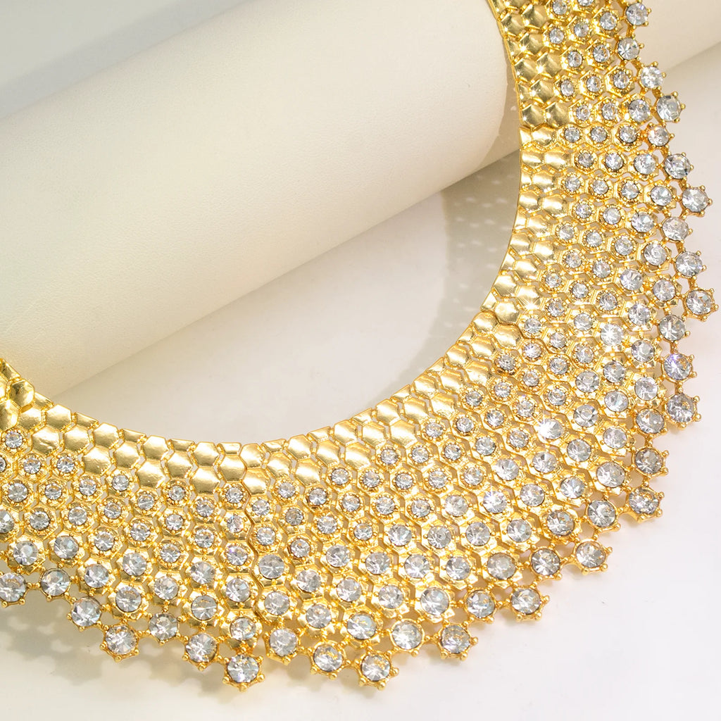 White Zircon Luxury Jewelry Set – 18K Gold Plated, 4 Pieces