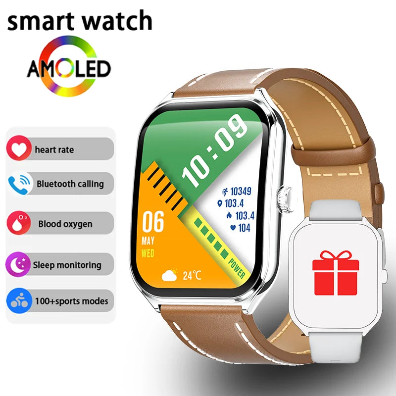 Ultra Thin Smart Watch – 1.96" AMOLED, BT Calling & Health Tracking