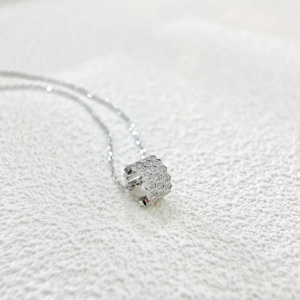 925 Sterling Silver Honeycomb Bracelet & Necklace | Zircon Diamond | Multi-Color