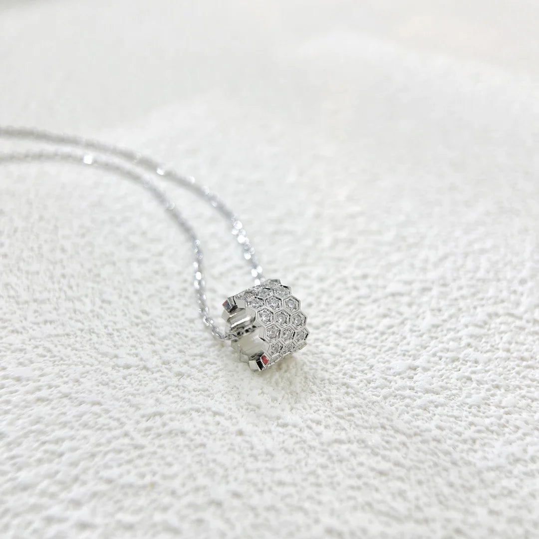 925 Sterling Silver Honeycomb Bracelet & Necklace | Zircon Diamond | Multi-Color