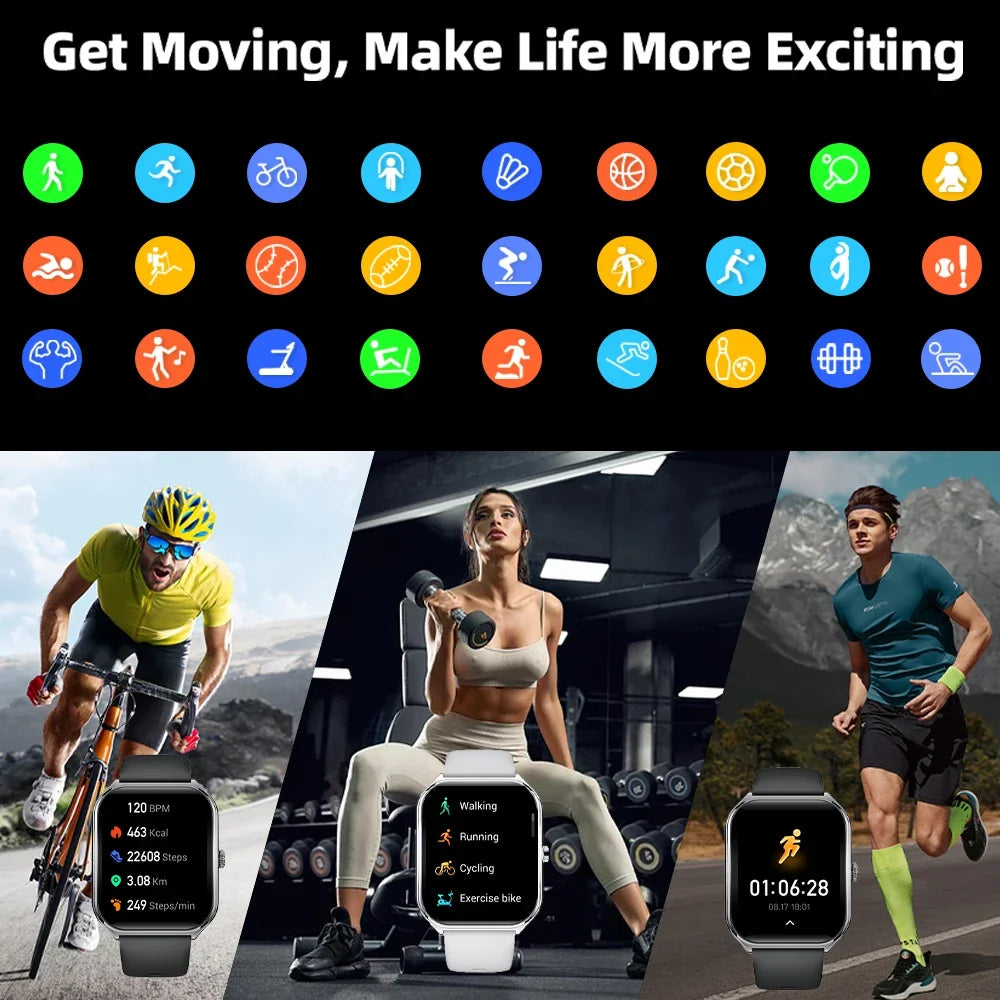 Ultra Thin Smart Watch – 1.96" AMOLED, BT Calling & Health Tracking