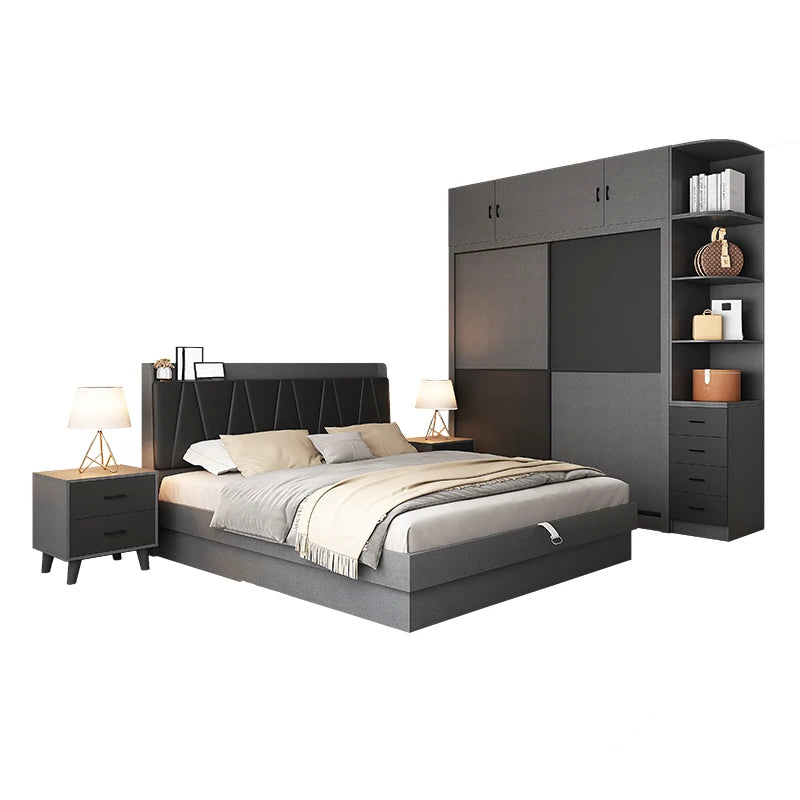 Premium Luxury Bedroom Set – King-Size Bed, Large Wardrobe & Storage | High-End European Design
