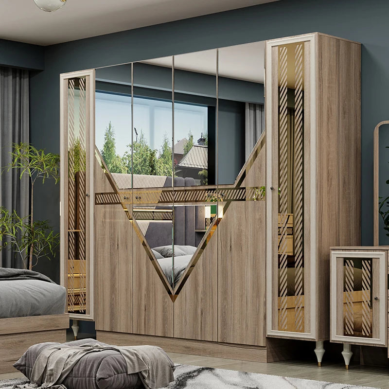 Luxury Bedroom Furniture Set – Bed, Wardrobe, Nightstands & Dressing Table