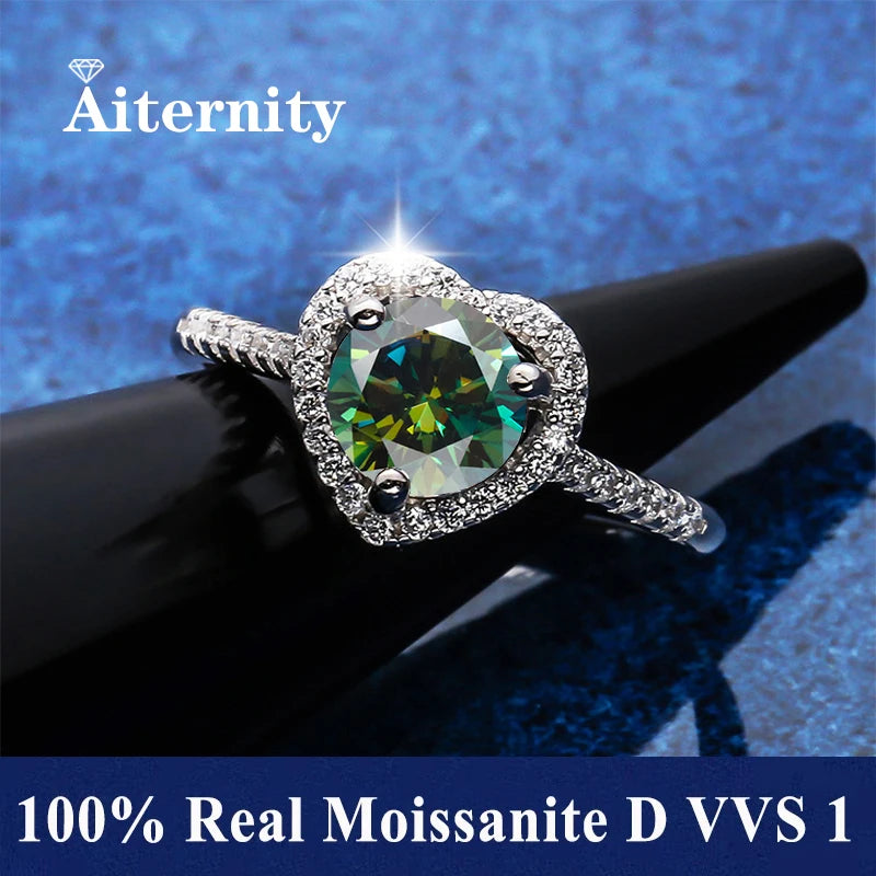 18K Gold Plated Moissanite Ring – D VVS1 Adjustable S925 Silver