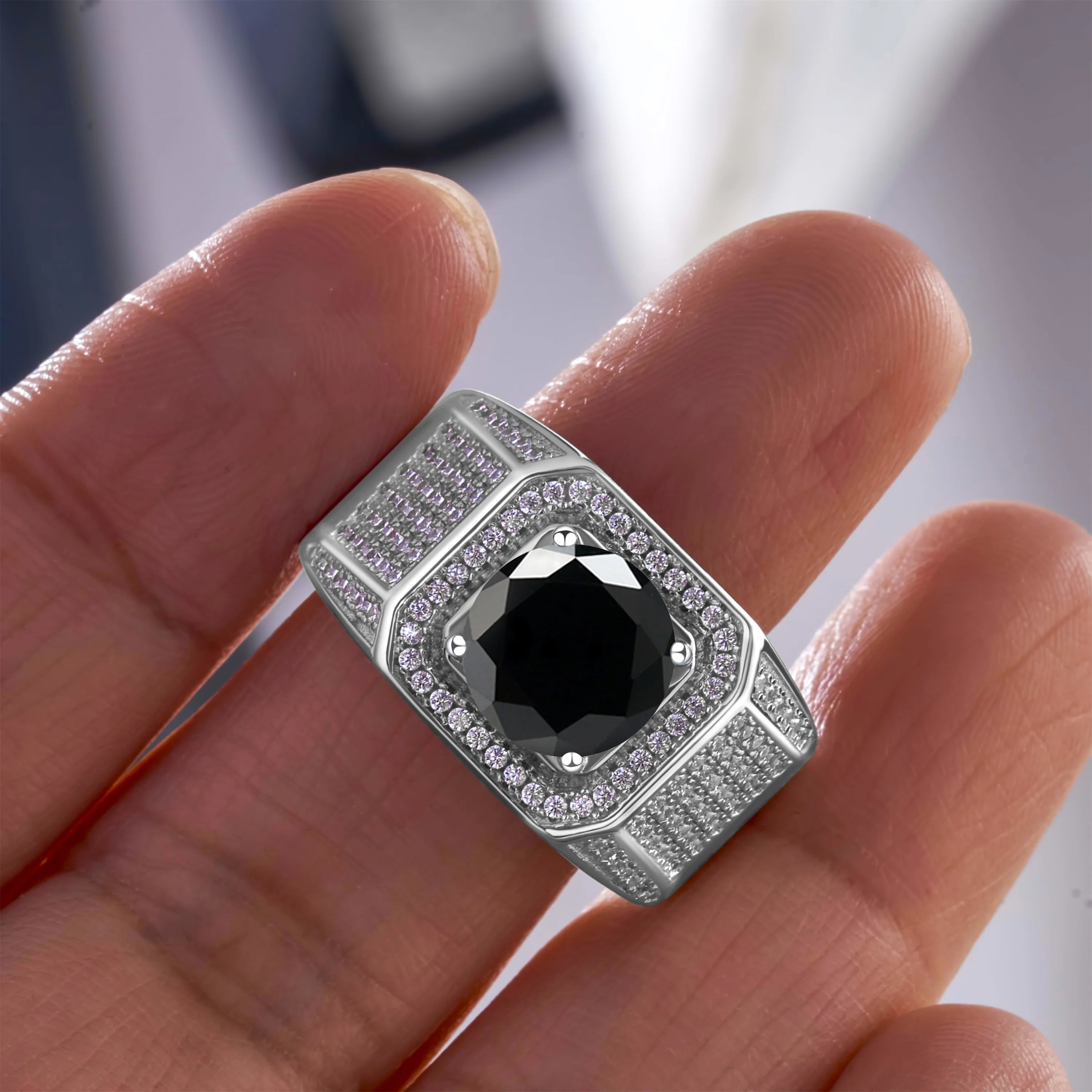 3CT Moissanite Ring | 925 Sterling Silver | Certified Wedding Band | Multi-Color