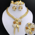 18K Gold Bowknot Jewelry Set – 4 Pieces for Women