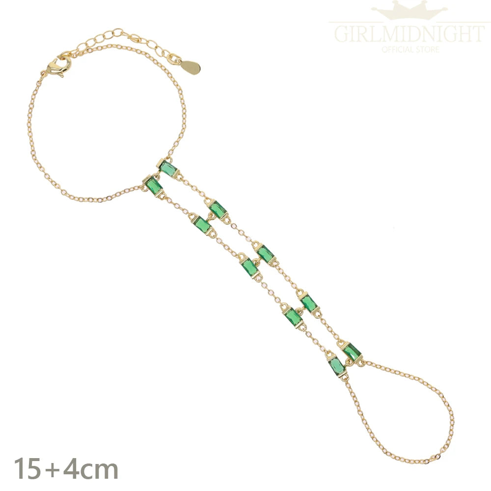 Double Chain CZ Bracelet for Women