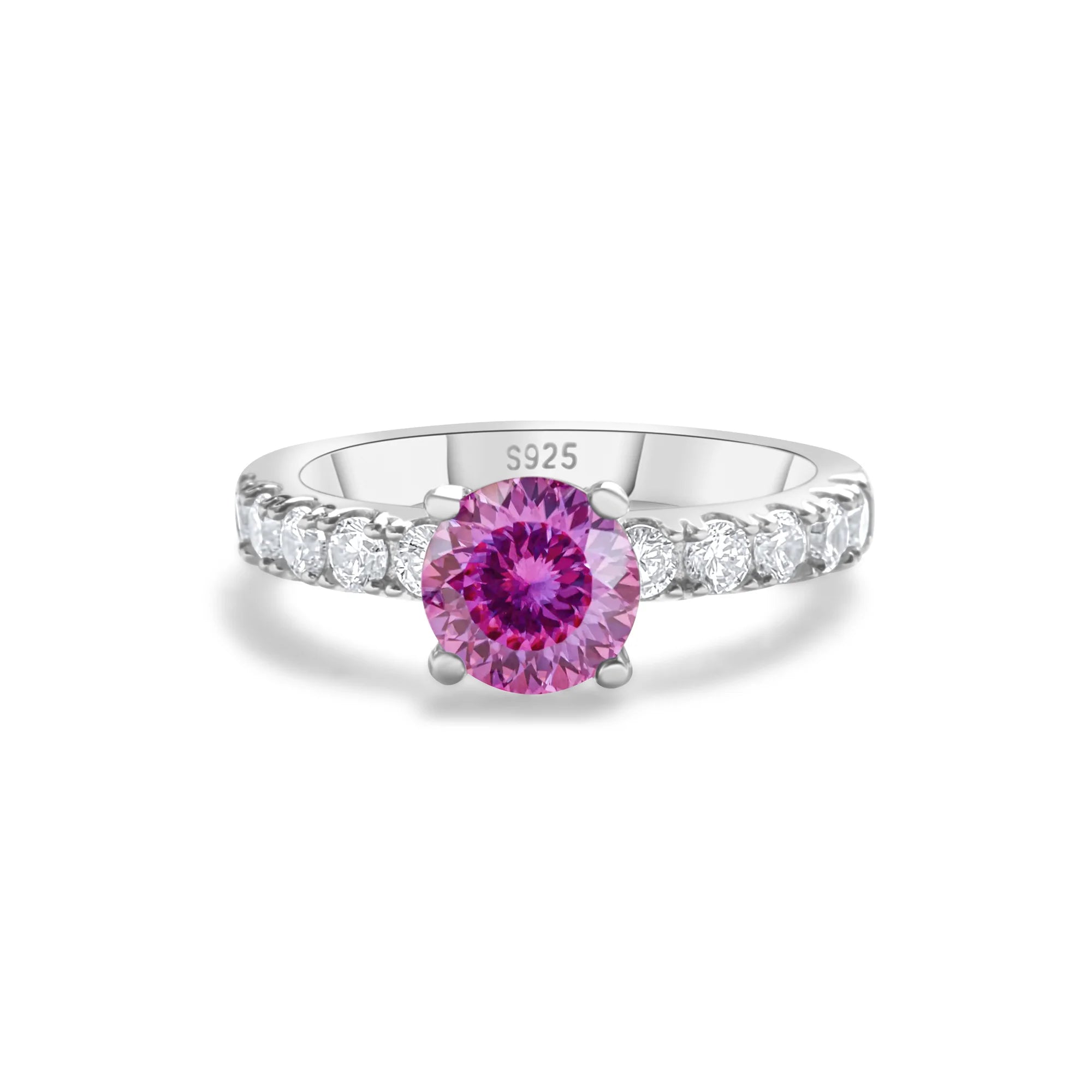 Solitaire Moissanite Engagement Ring – 1 Carat 4-Claw S925 Silver