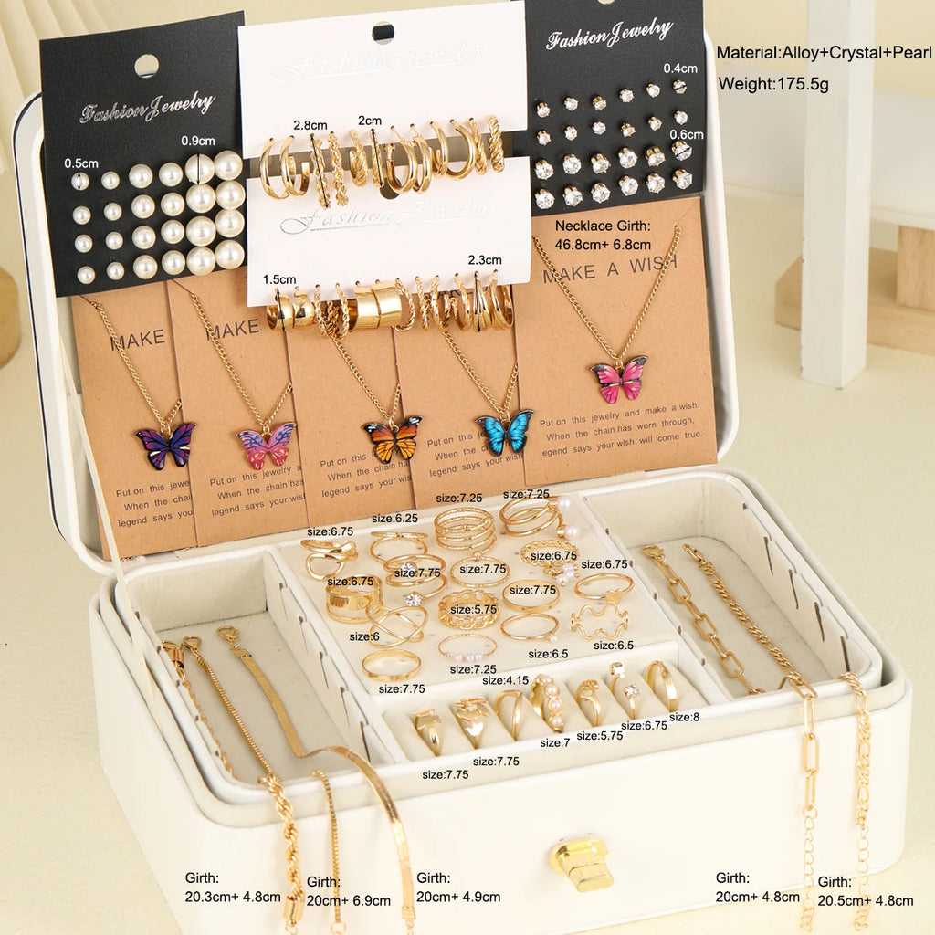 Pearl & Zircon Jewelry Collection – 104-Piece Set