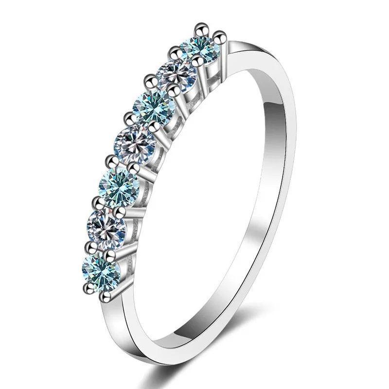 Moissanite Eternity Ring – 0.7CT D VVS1 EX Round Cut 925 Sterling Silver