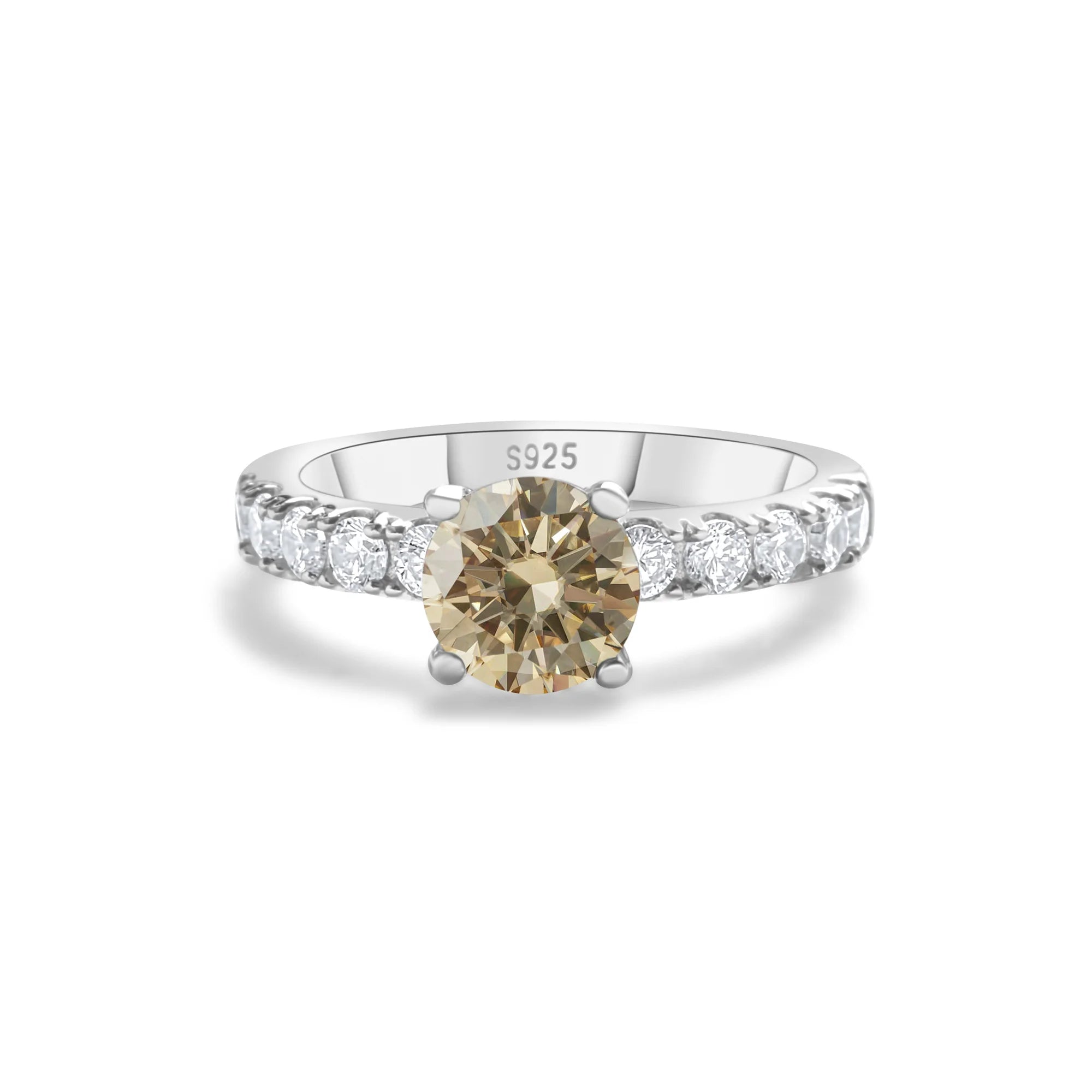 Solitaire Moissanite Engagement Ring – 1 Carat 4-Claw S925 Silver