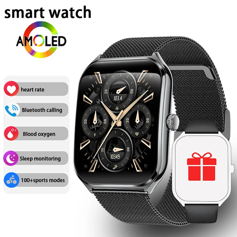 Ultra Thin Smart Watch – 1.96" AMOLED, BT Calling & Health Tracking