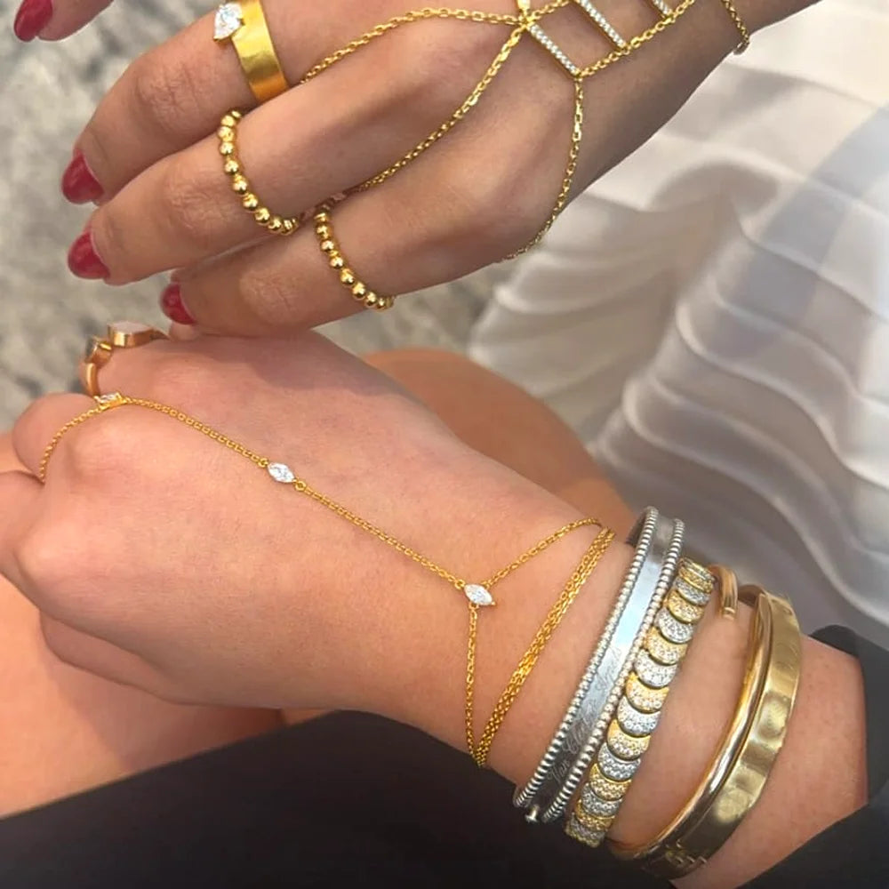 Double Chain CZ Bracelet for Women