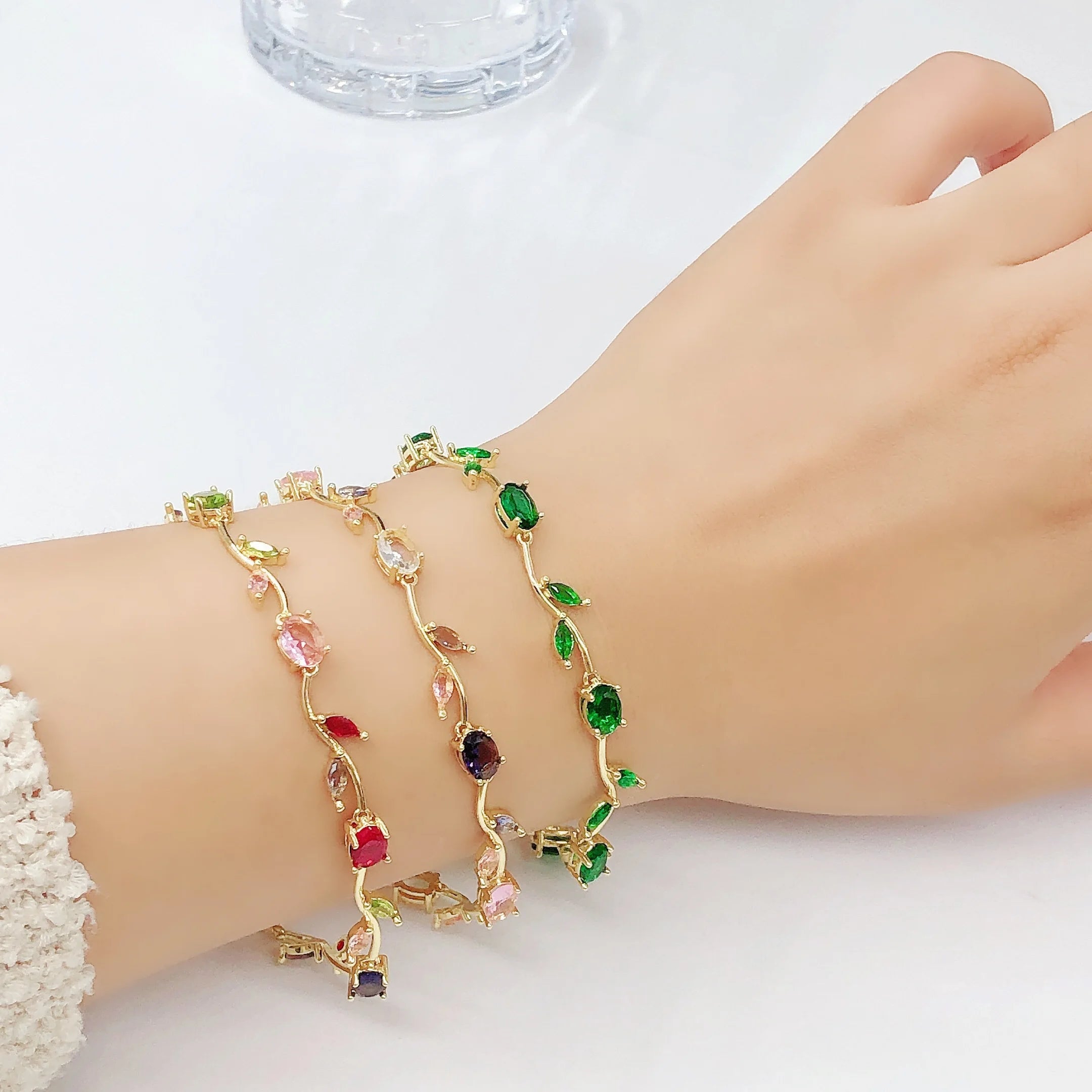 Crystal Leaf Vine Jewelry Set – Necklace & Bracelet