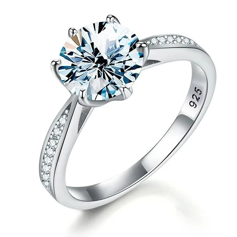 GRA Luxury Moissanite Diamond Ring – 0.5 to 1CT 925 Sterling Silver