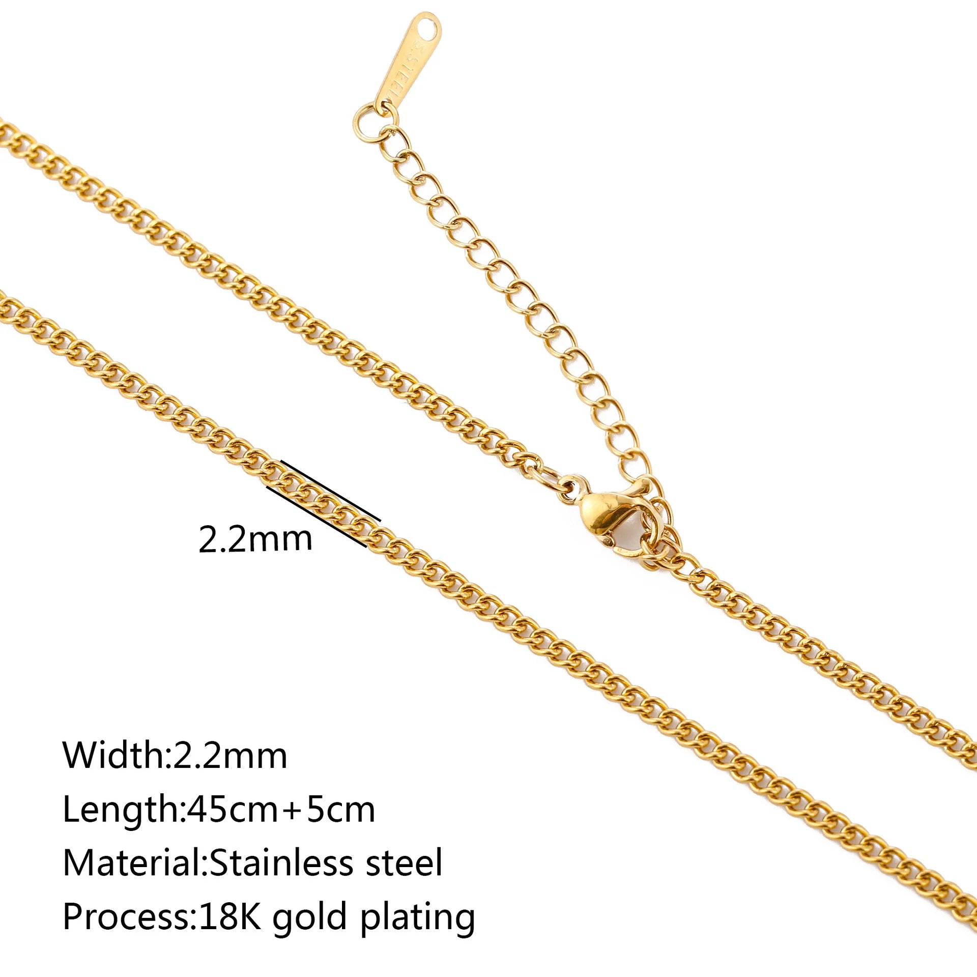 5-Piece Chain Necklace Set – 18K Gold Plated Stainless Steel Layering Necklaces