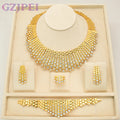 White Zircon Luxury Jewelry Set – 18K Gold Plated, 4 Pieces