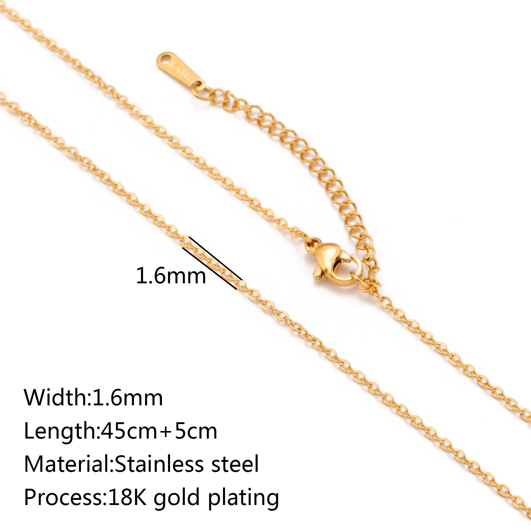 5-Piece Chain Necklace Set – 18K Gold Plated Stainless Steel Layering Necklaces