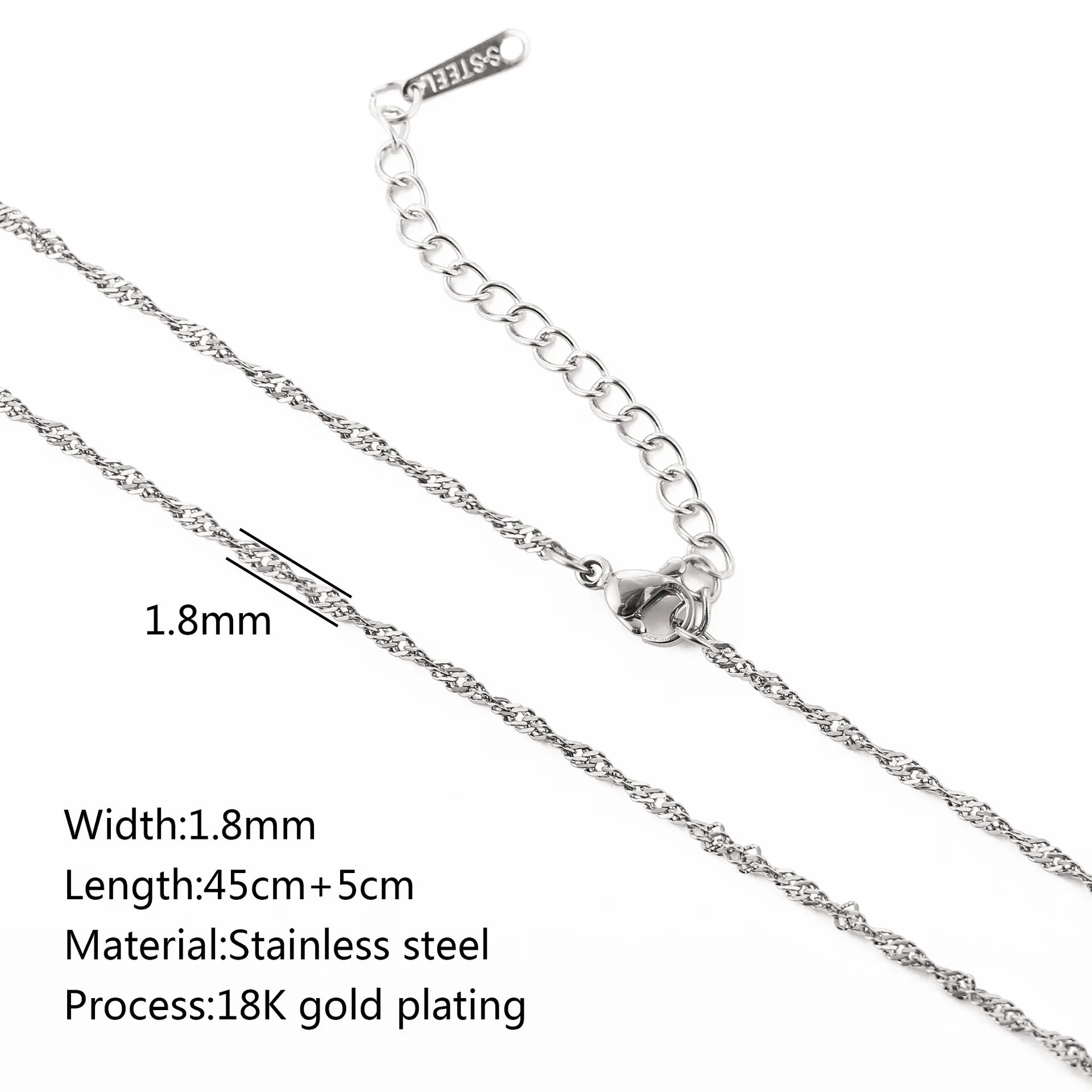 5-Piece Chain Necklace Set – 18K Gold Plated Stainless Steel Layering Necklaces