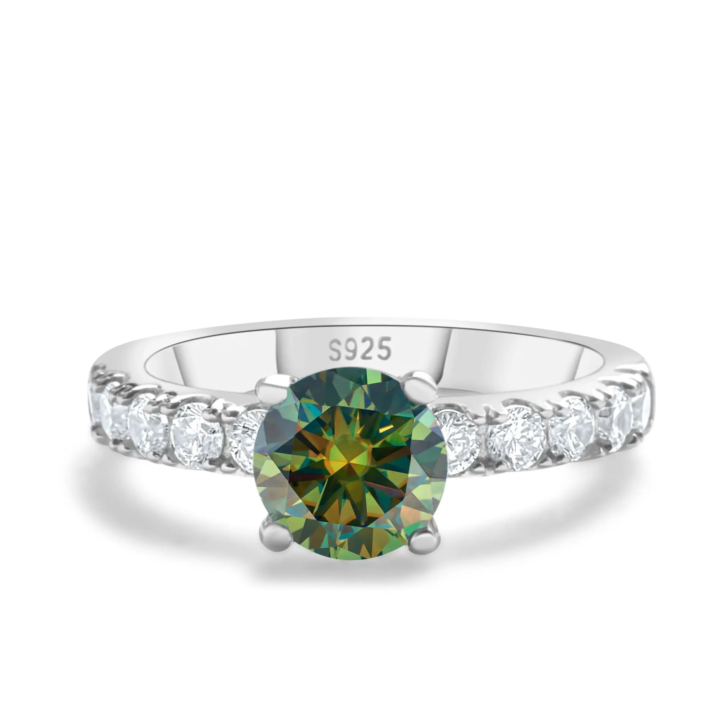 Solitaire Moissanite Engagement Ring – 1 Carat 4-Claw S925 Silver