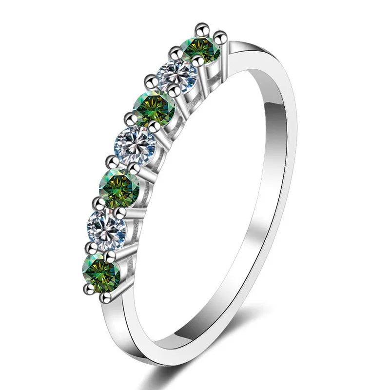 Moissanite Eternity Ring – 0.7CT D VVS1 EX Round Cut 925 Sterling Silver