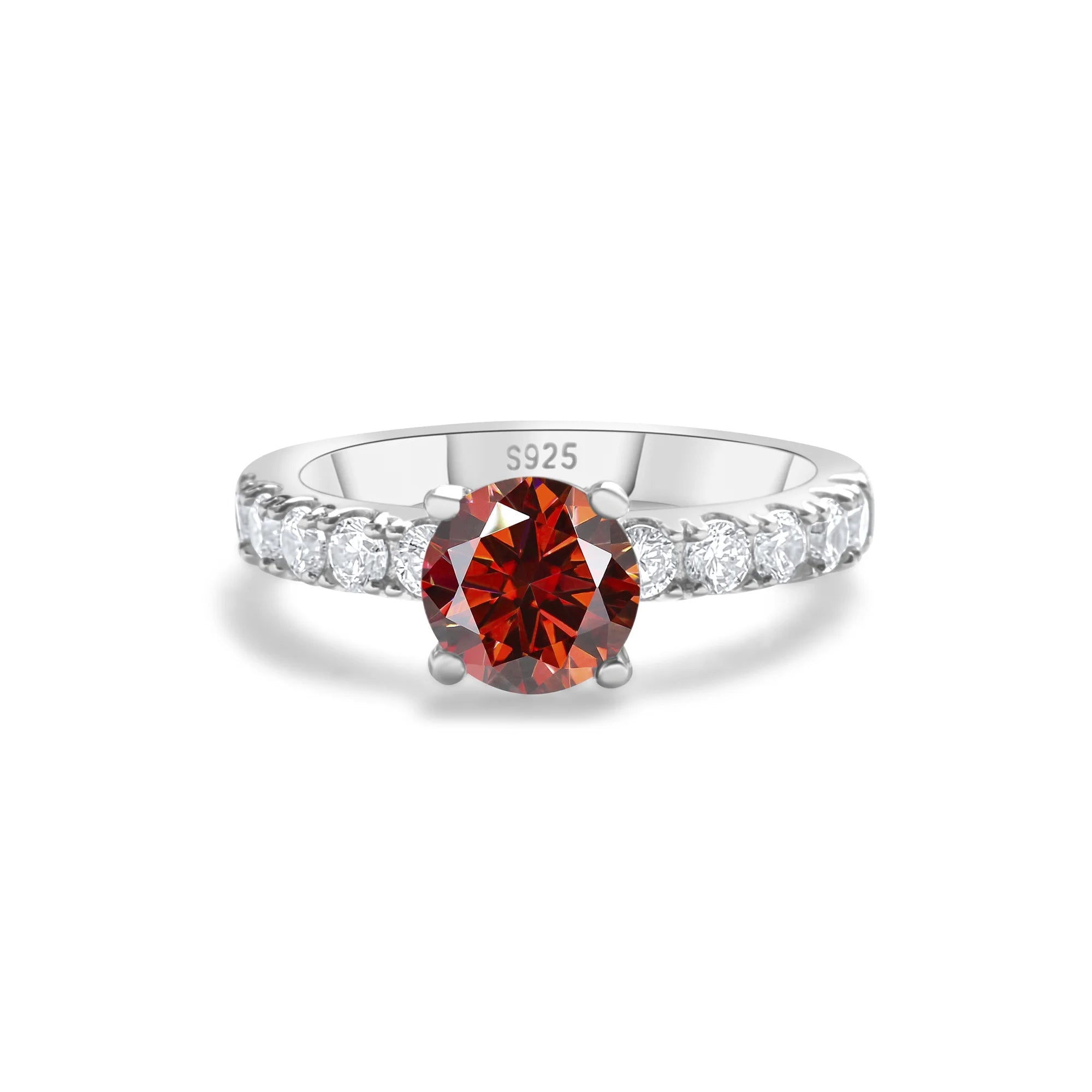 Solitaire Moissanite Engagement Ring – 1 Carat 4-Claw S925 Silver