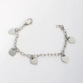 Personalized Heart Charm Bracelet – Custom Name Engraved Gift for Mom & Wife