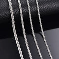 925 Sterling Silver Rope Chain Necklace & Bracelet – 2/3/4mm Unisex