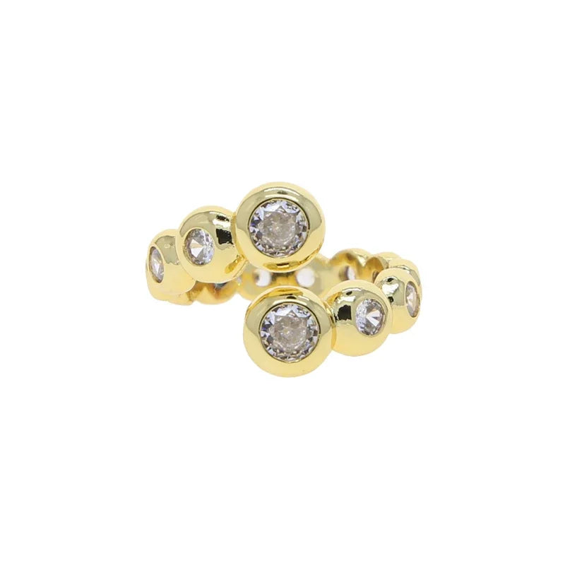 CZ Gold Jewelry Set – Bracelet, Bangle & Ring