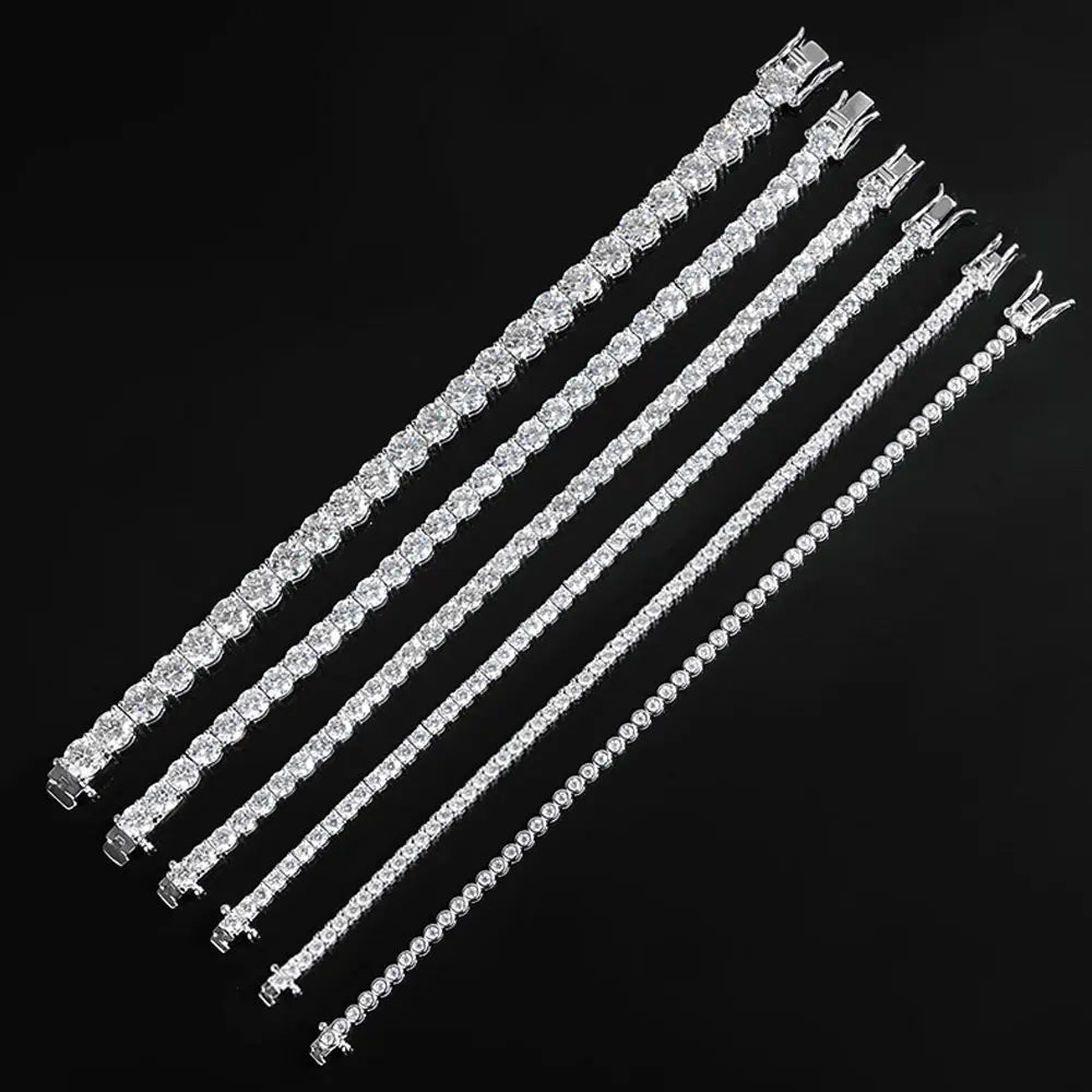 D VVS1 Moissanite Tennis Bracelet – GRA Certified 925 Silver Single Row Classic