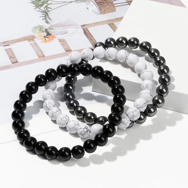 Natural Stone Bracelet Set – 8mm Healing Crystals, 3 Pieces