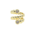CZ Gold Jewelry Set – Bracelet, Bangle & Ring