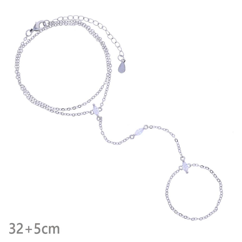 Double Chain CZ Bracelet for Women