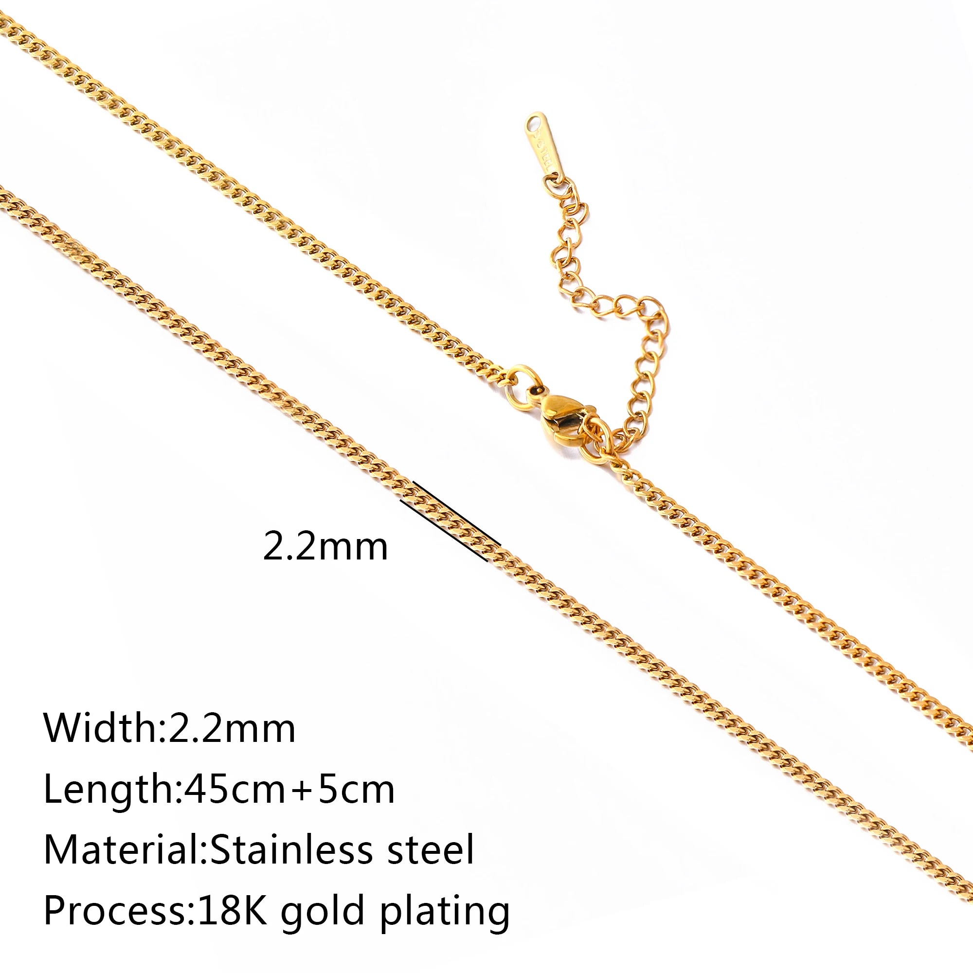 5-Piece Chain Necklace Set – 18K Gold Plated Stainless Steel Layering Necklaces