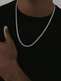 Men’s Hip Hop Link Chain Necklace – Minimalist Stainless Steel Punk Style